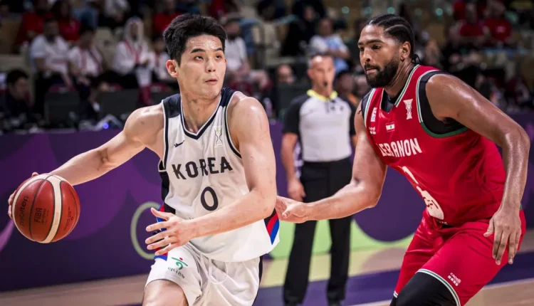 منتخب لبنان منتخب كوريا الجنوبية ملحق كأس آسيا لكرة السلة السعودية جدة كأس آسيا لكرة السلة 2025