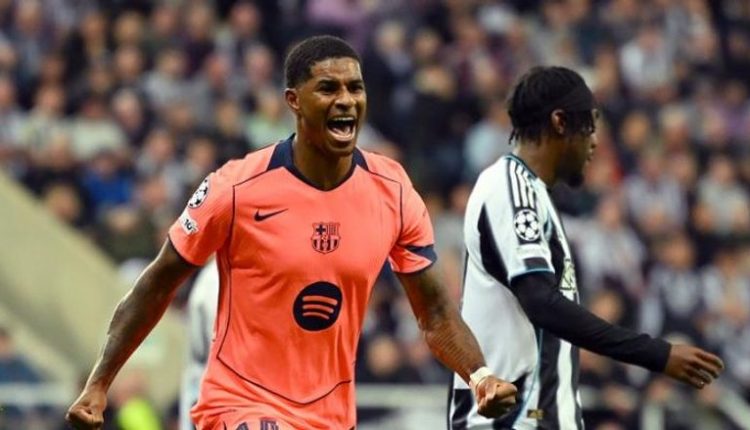 برشلونة يحقق فوزاً مهماً على نيو كاسل بنتيجة 2-1 دوري أبطال أوروبا 2025-2026 ماركوس راشفورد روبرت ليفاندوفيسكي