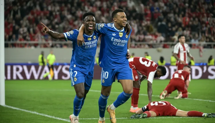 ريال مدريد يتفوق على أولمبياكوس دوري أبطال أوروبا هاتريك كيليان مبابي