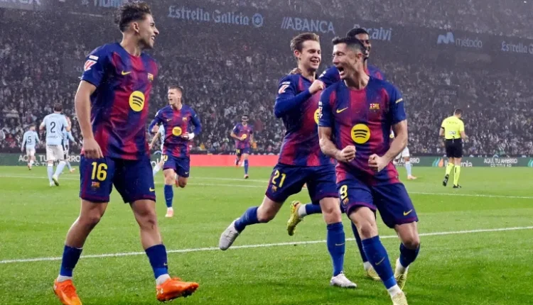 ليفاندوفسكي يقود برشلونة لفوز مثير على سيلتا فيغو بنتيجة 4-2 ضمن الدوري الإسباني قبل التوقف الدولي