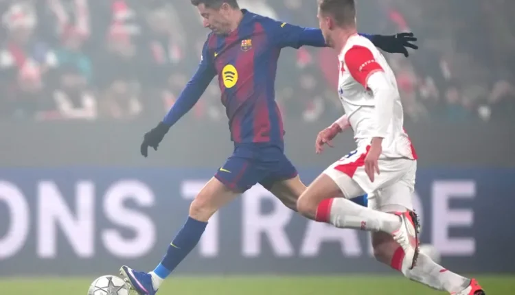 برشلونة يقلب الطاولة على سلافيا براغ برباعية دوري أبطال أوروبا ليفاندوفيسكي