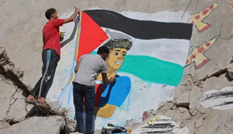 جدارية ضخمة للامين جمال في غزة وفاء لفلسطين البلاوغرانا برشلونة
